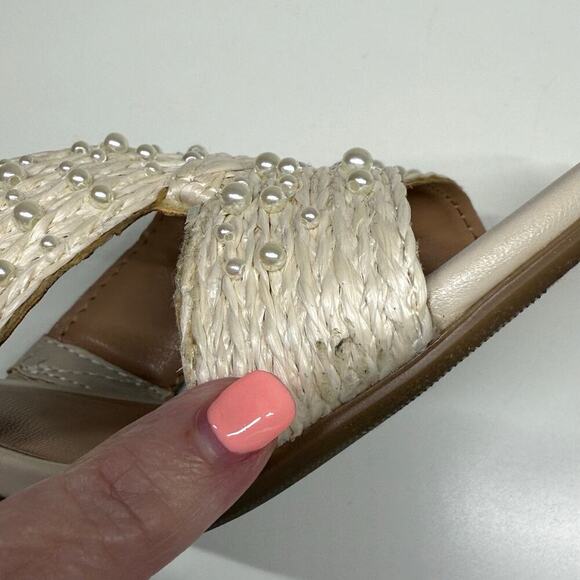 A New Day | Pearly Rattan Sandal Heels | Off White | 8.5 - Picture 10 of 12